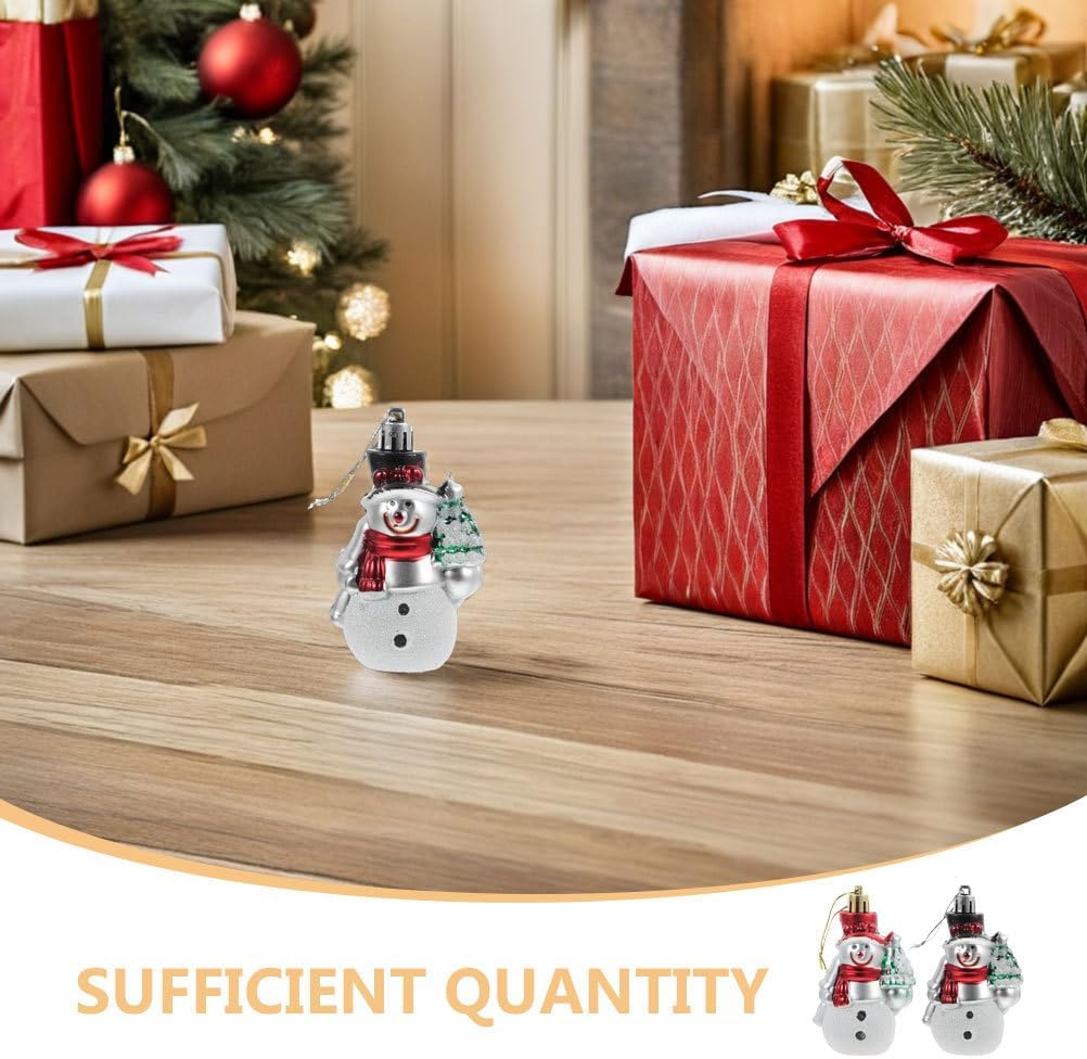 Ciieeo 8pcs Snowman Ornaments: Plastic Christmas Tree Hanging Decorations for Winter Holiday Party, Assorted Color Snowman Figurines for Farmhouse Decor - Image 4
