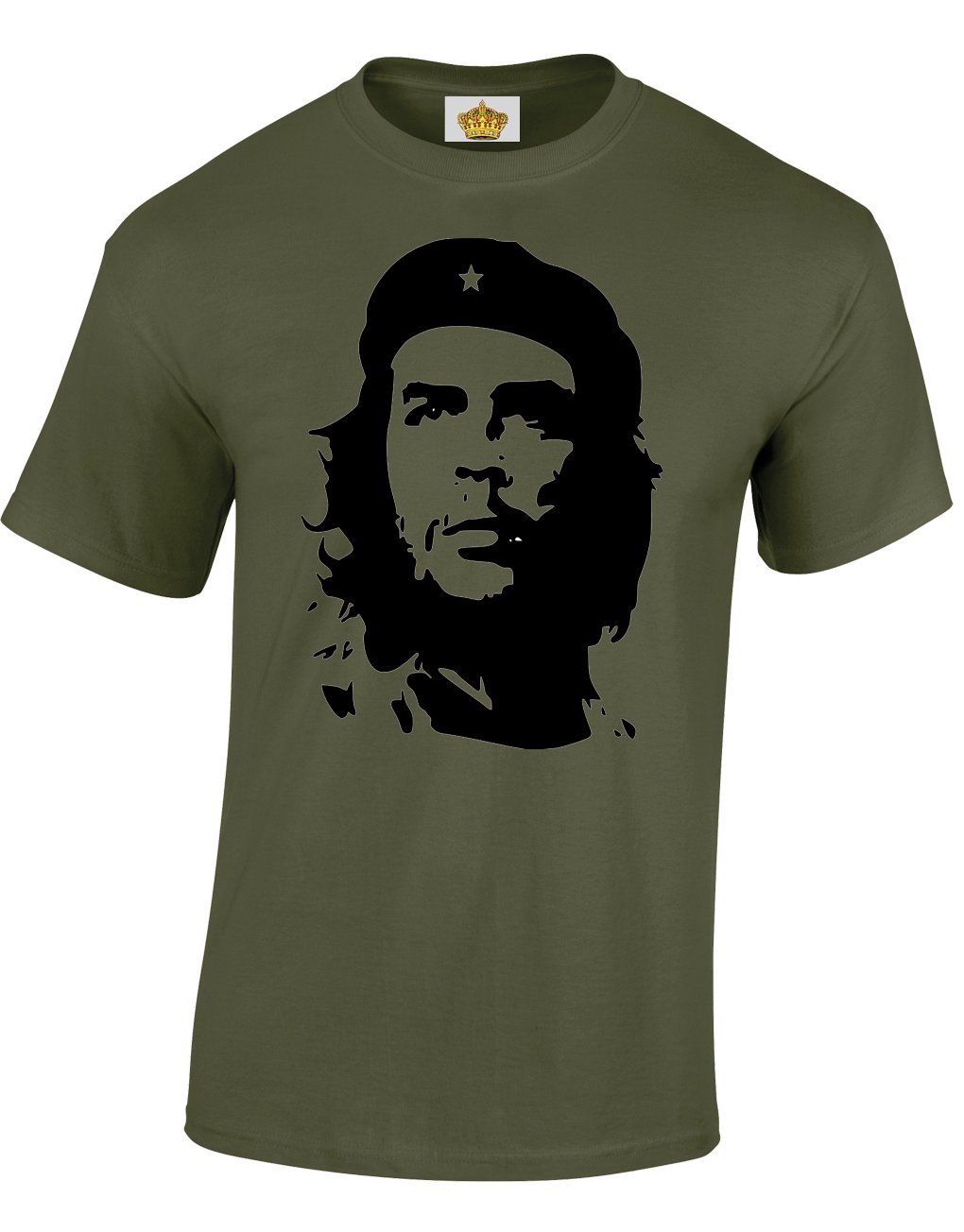 Crown Designs Che Guevara Iconic Image Novelty Gifts for Men & Teenagers T-Shirts Tops - Military Green/Medium