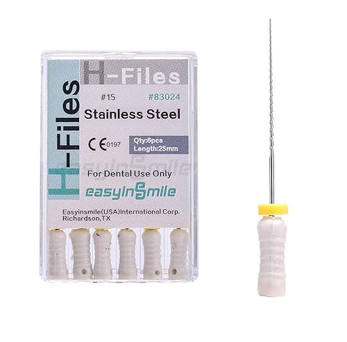 Easyinsmile Escariadores endodónticos dentales del acero inoxidable de los archivos de H-File 82.0 ft m del uso de la mano de Endo (15#)