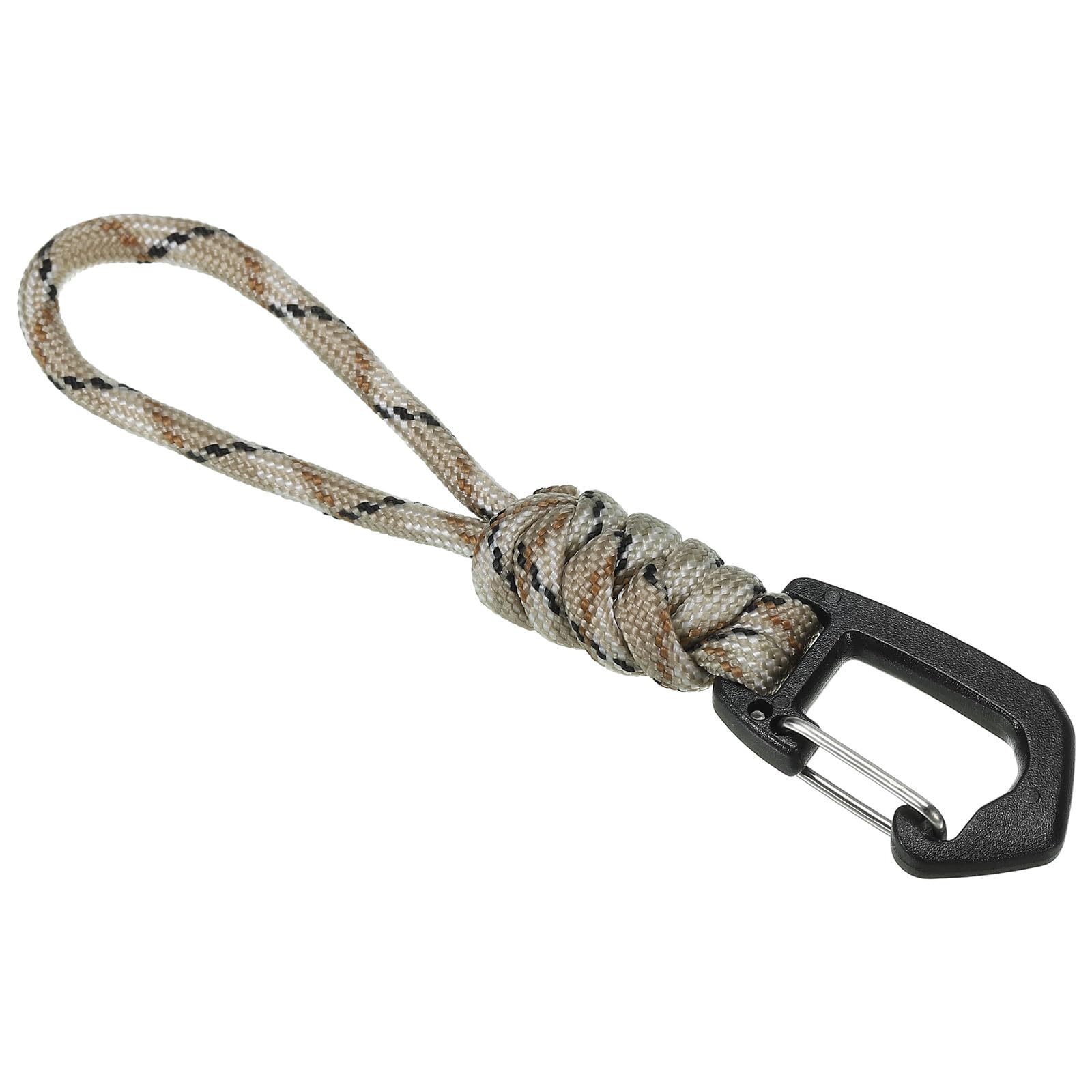 PATIKIL Badge Lanyard 4.7 Inch, Necklace Keychain Cord Metal Clasp Hook Ring Strap for Keys Whistle ID Card Badge Holder Camo Apricot