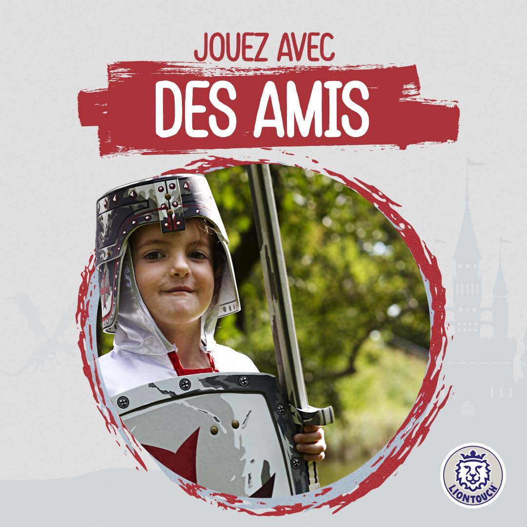 Liontouch - Bouclier du Chevalier Maltais - 3-8 Ans | Jouet d'Imitation Médiéval en Mousse, Thème Classique de la Croix Rouge | Armes et Armure de Bataille Sûres pour Le Déguisement des Enfants