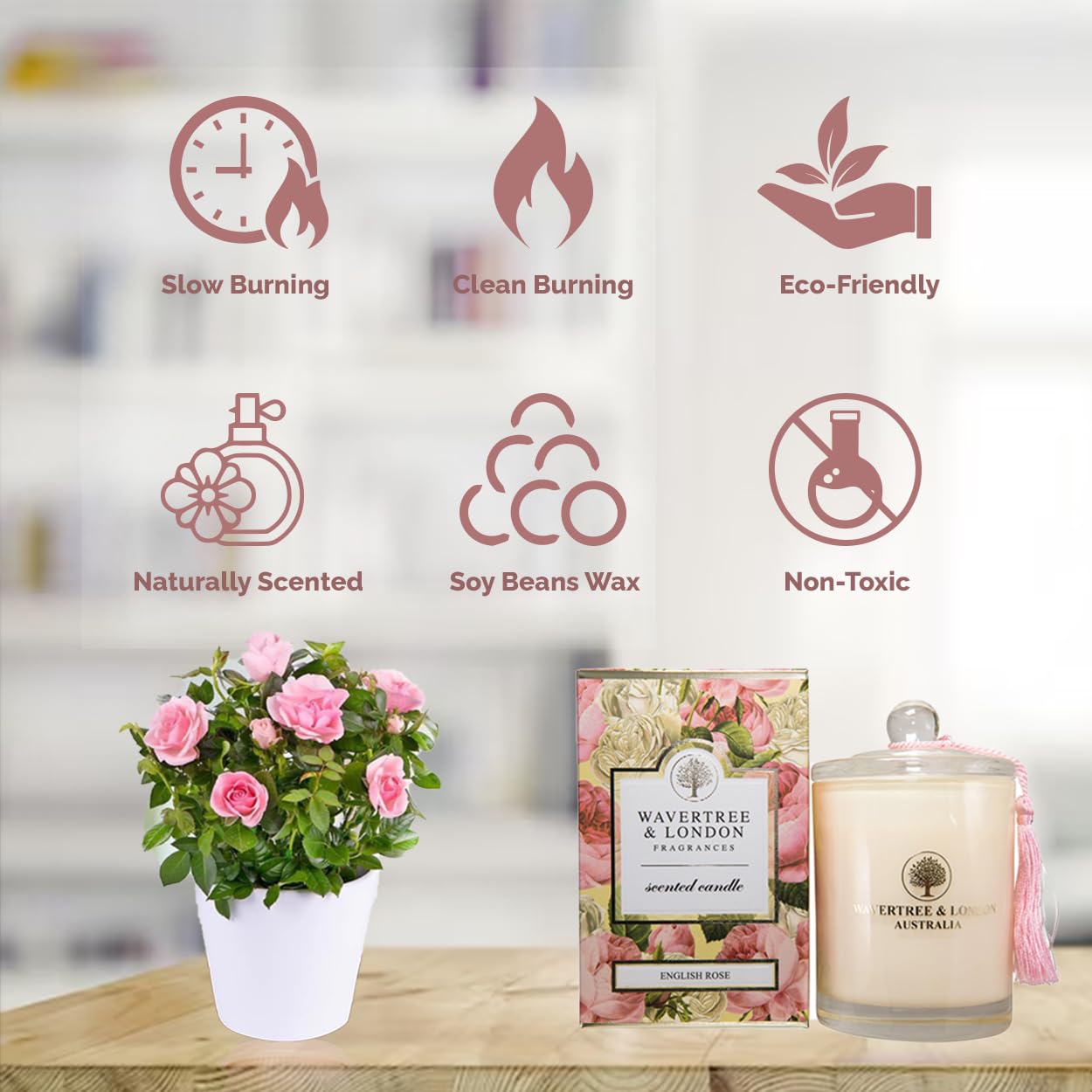 Amazon.com: Wavertree & London Organic English Rose Scent Soy Wax