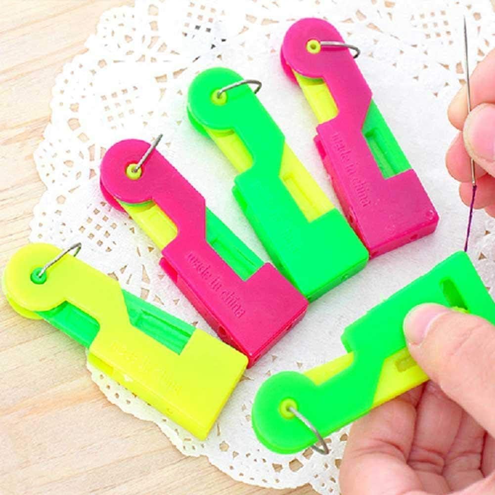 Txuolin 5Pcs Automatic Machines Sewing Needle Threader, Sewing Tool Plastic Needle Threaders Hand Machine Convenient Needle Threader For The Elderly (Colors Random)