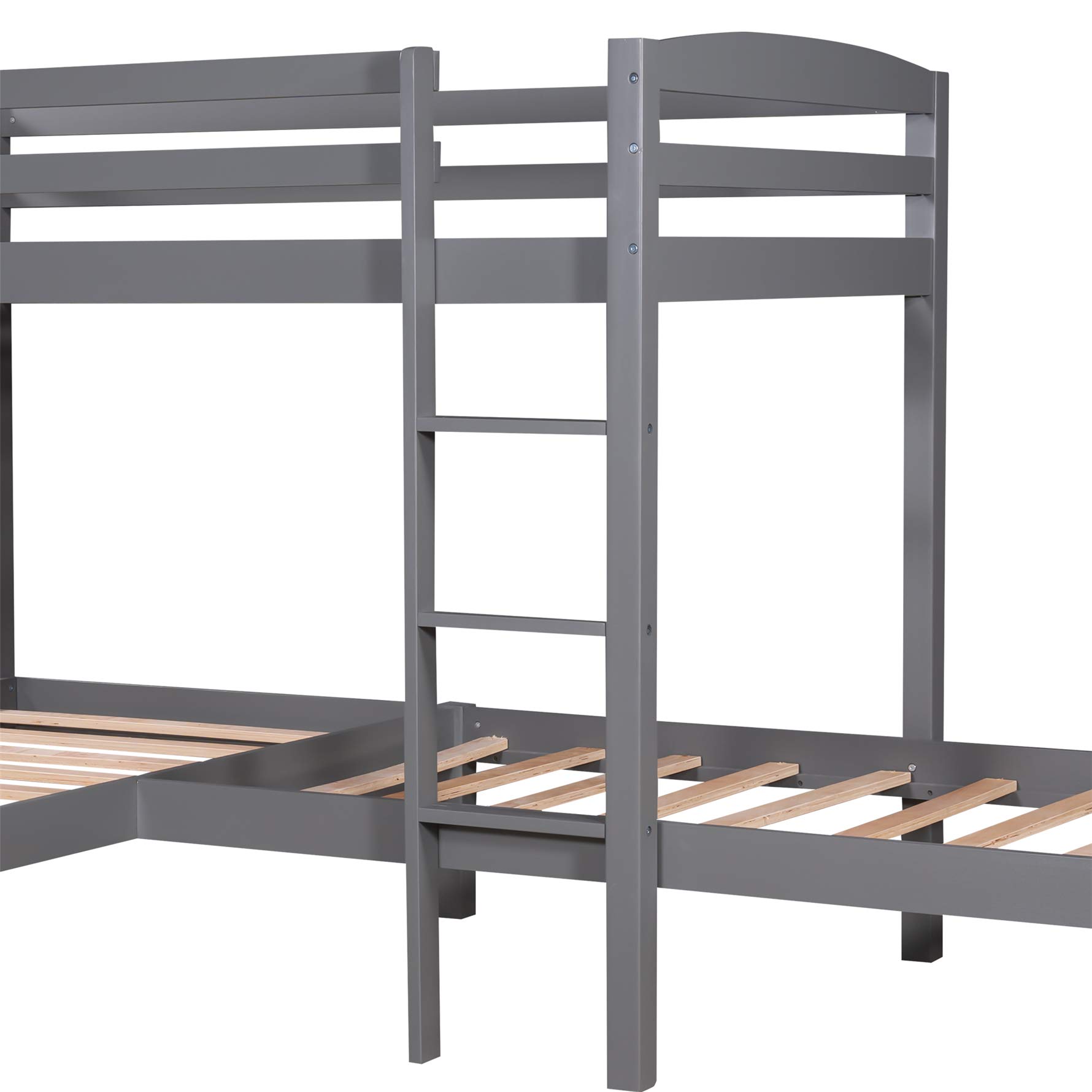 Buy Harper & Bright Designs Twin Over Twin 3 Bed Bunk Beds, LShaped