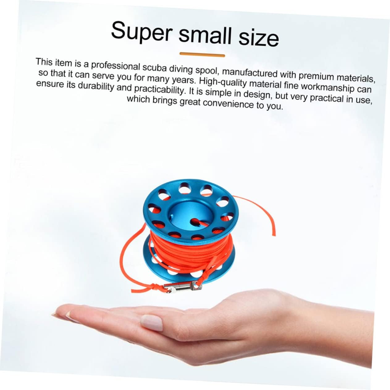Diving Reel Spool Clip 30m Guide Line Blue Waterproof Rope Reel for Scuba Diving Portable Underwater Spool for Divers and Snorkelers