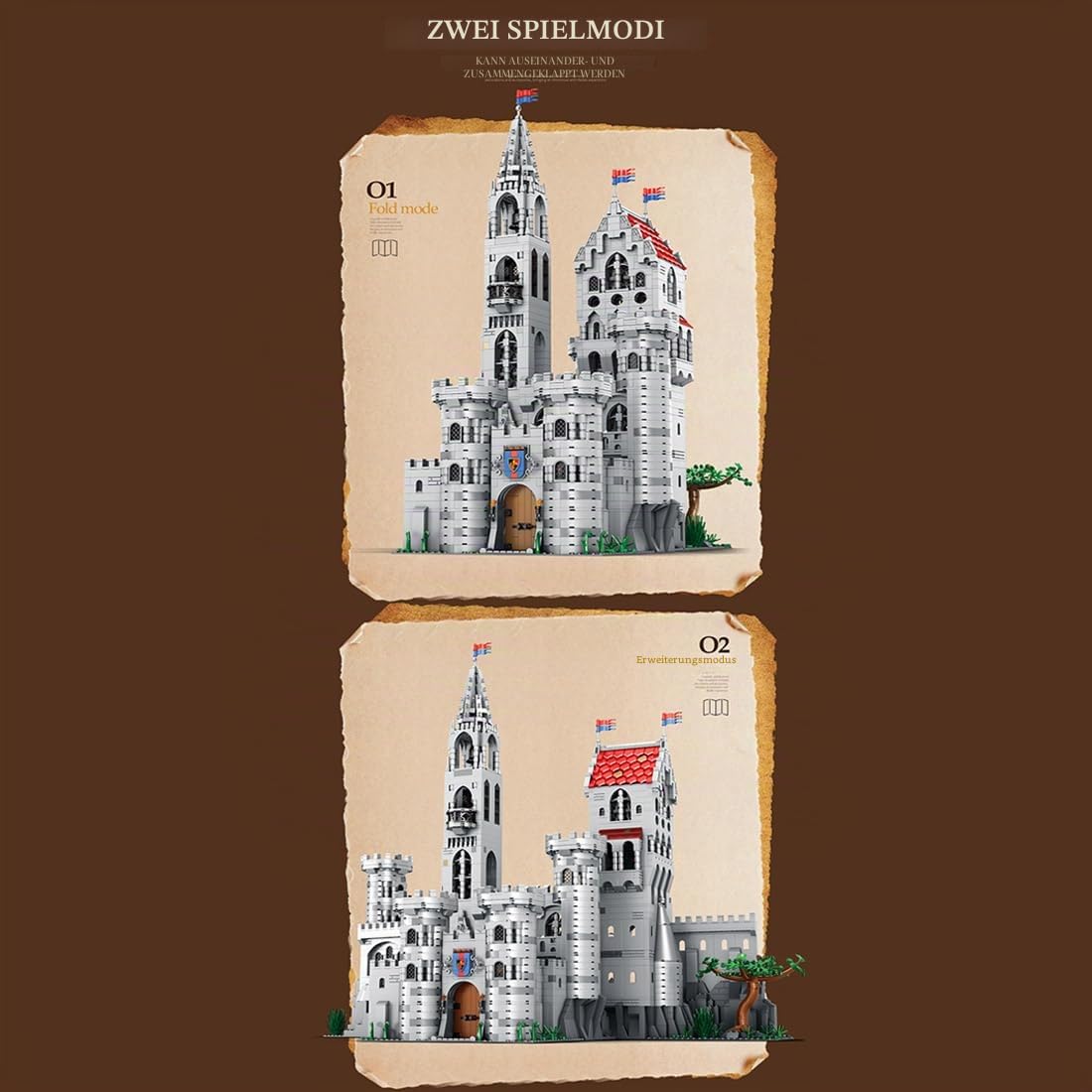 Mittelalterliches europäisches klassisches Burgbausteinset (3999 Teile)