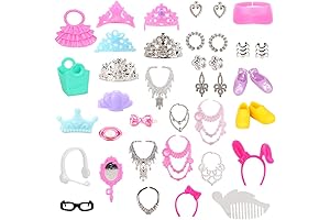 BARWA Doll Accessory Bags With Crown Necklace Comb for 11.5-Inch Dolls