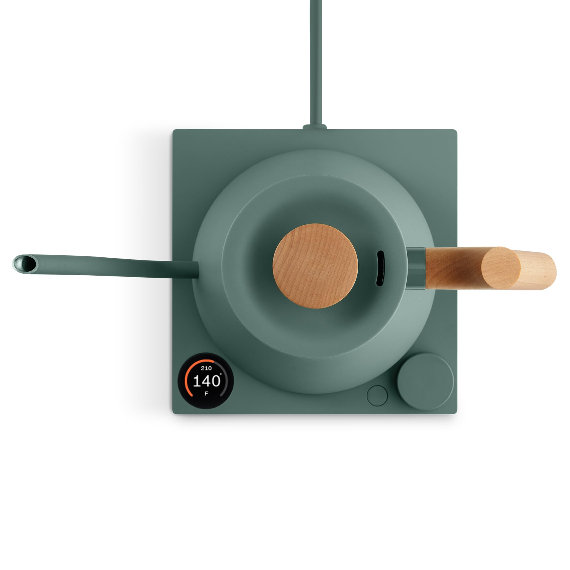 Fellow Stagg EKG Electric Gooseneck Kettle - Pour-Over Coffee and Tea Kettle - Stainless Steel Water Boiler - Quick Heating for Boiling Water - Matte Black: Smoke Green with Maple Wood Handle EKG Pro
