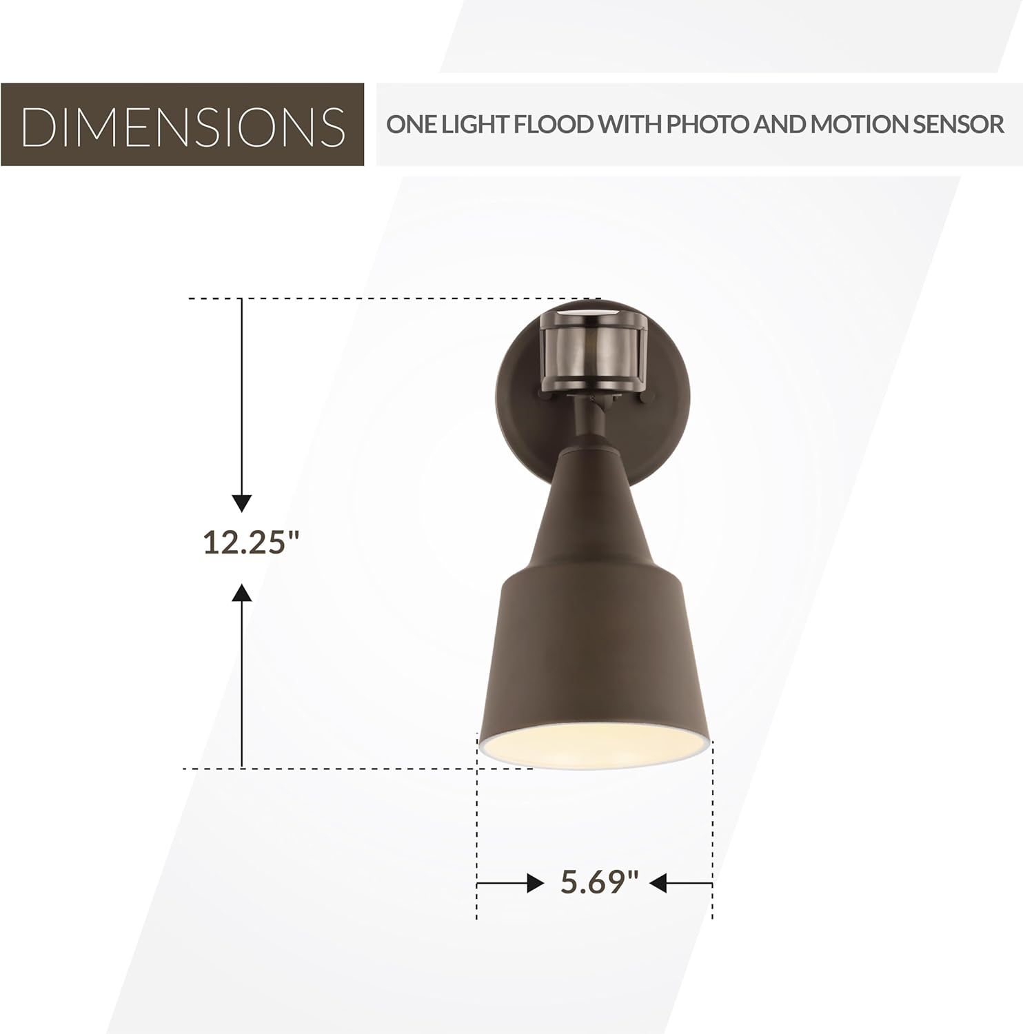 Generation Lighting 1-Light Traditional Outdoor Wall Flood Light Antique Bronze 8560701PM-71, Outdoor Lights Make Ideal Wall Lamps for Outdoor Decor, Wall Light Fixture Uses Standard or LED Light Bulb