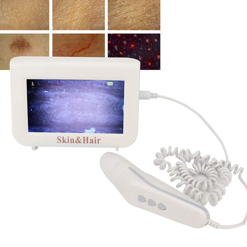 Haarfollikel-Detektor, Ladetyp Haar-Haut-Scanner, Scalp Analyzer Machine mit 50X/200X-Objektiv, Haar und Kopfhautbehandlungen, Test auf Haarfeuchtigkeit, Flexibilität, Ölgehalt, Haarglanz(EU)