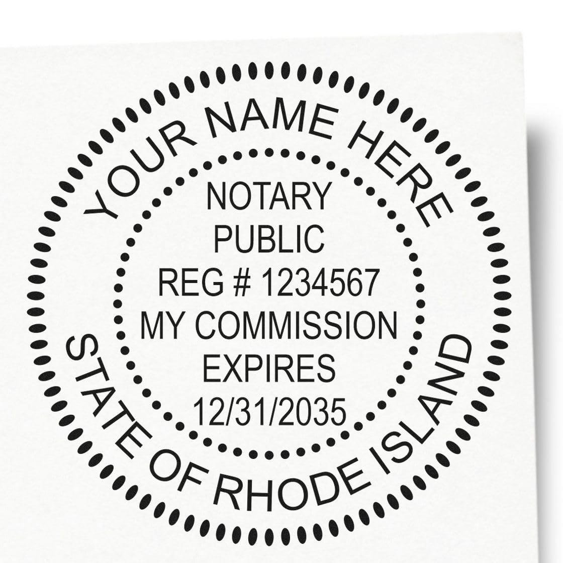 Rhode Island Notary Stamp Self-Inking - State Board Compliant, 1-5/8 Size, Ideal for Notary Public in Rhode Island - Round Self-Inking Notary Stamp RI