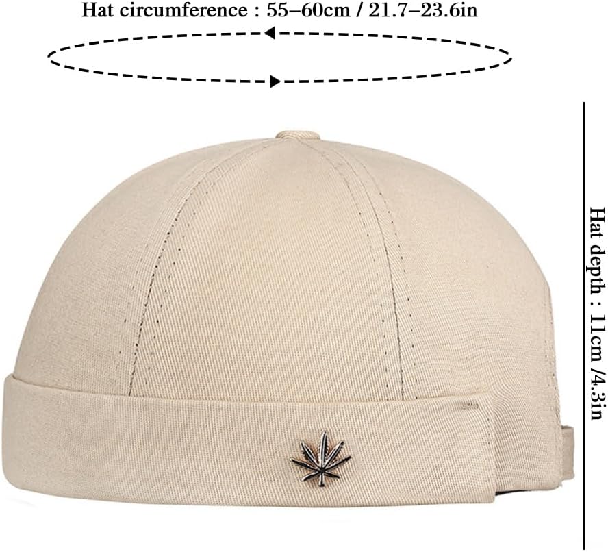 Brimless Hats for Men Women Buckle Docker Cap Adjustable Beanie Skullcap - Image 7