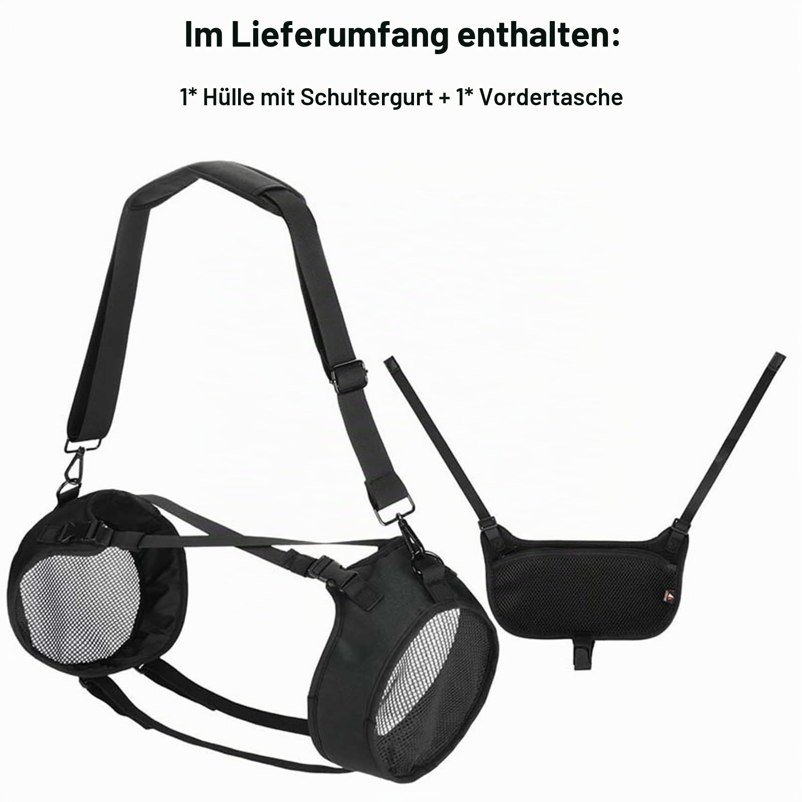 Tragbare Schutzhülle kompatibel mit JBL Boombox 4, Netz-Nylon-Abdeckung, Schultergurt, Schlinge mit Front-Pounch, Outdoor-Lautsprecher-Zubehör