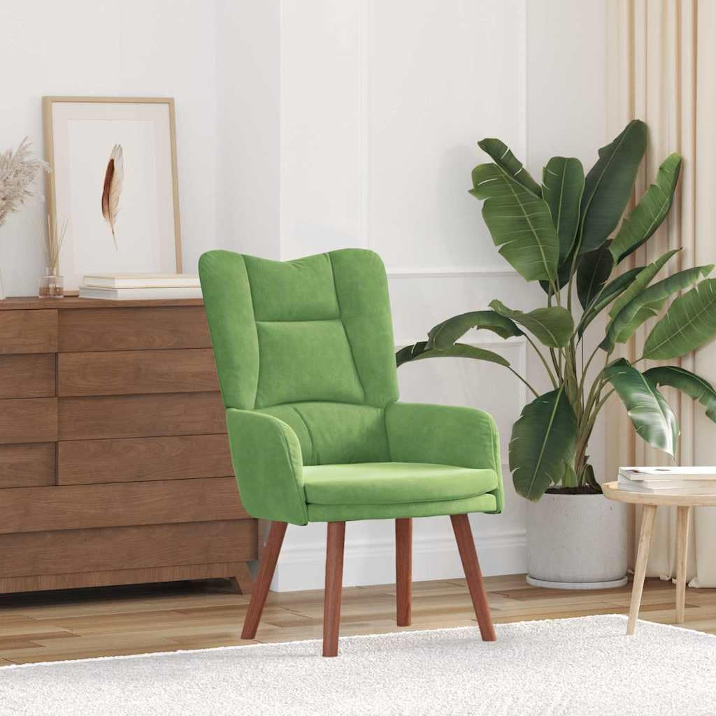 vidaXL poltrona Verde chiaro 63 x 67 x 94 cm Velluto, Poltrona Moderna, Seduta in Velluto, Comoda e Relax per Soggiorno o Camera, Design Elegante e Style