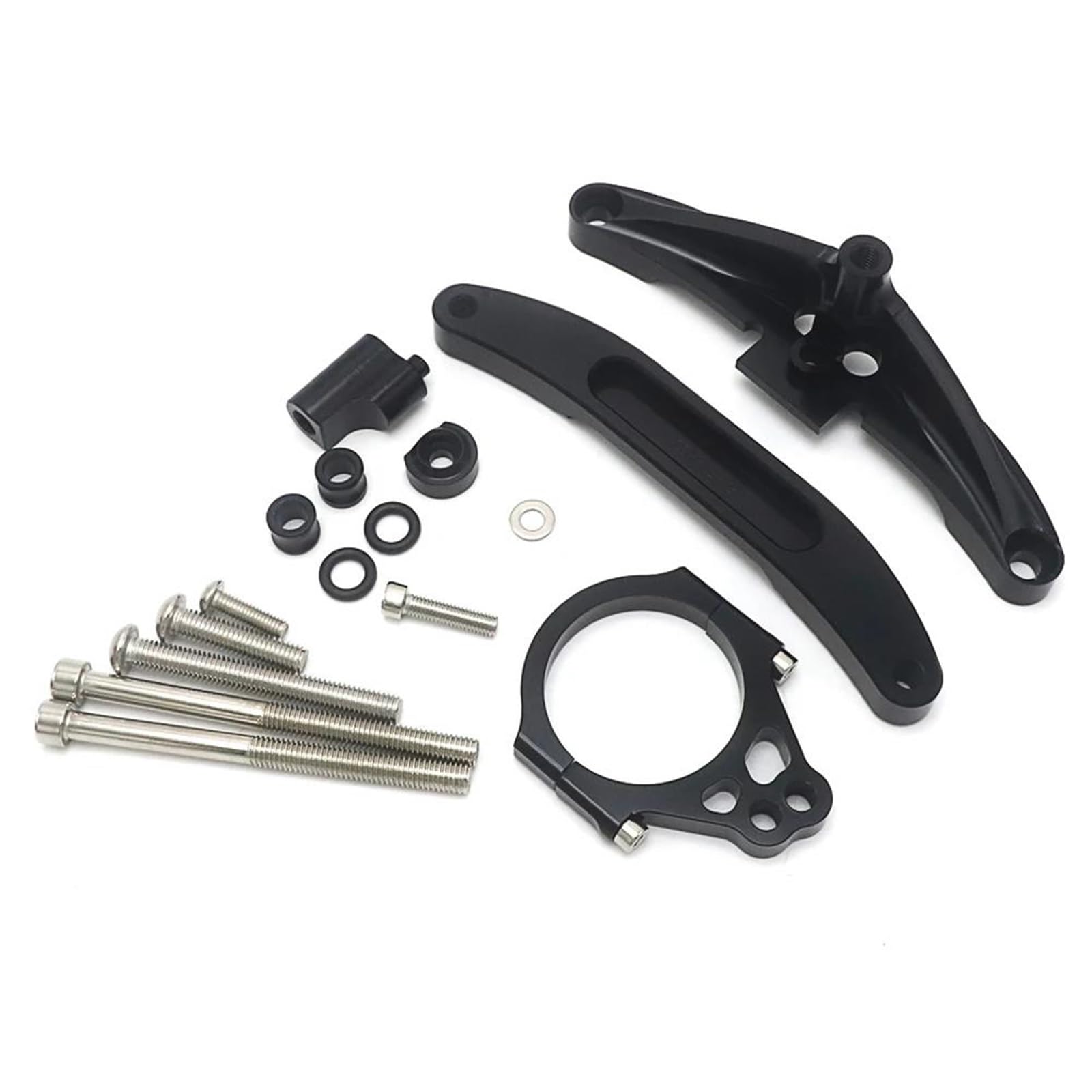 Sterzo Damper Bracekt Stabilizzatore Ammortizzatore Sterzo Per Yamaha FZ1 Per FAZER 2006-2015 Lineare Invertito Con Controllo Sicurezza Regolabile CNC Ammortizzatore Sterzos CNC(SET 7)