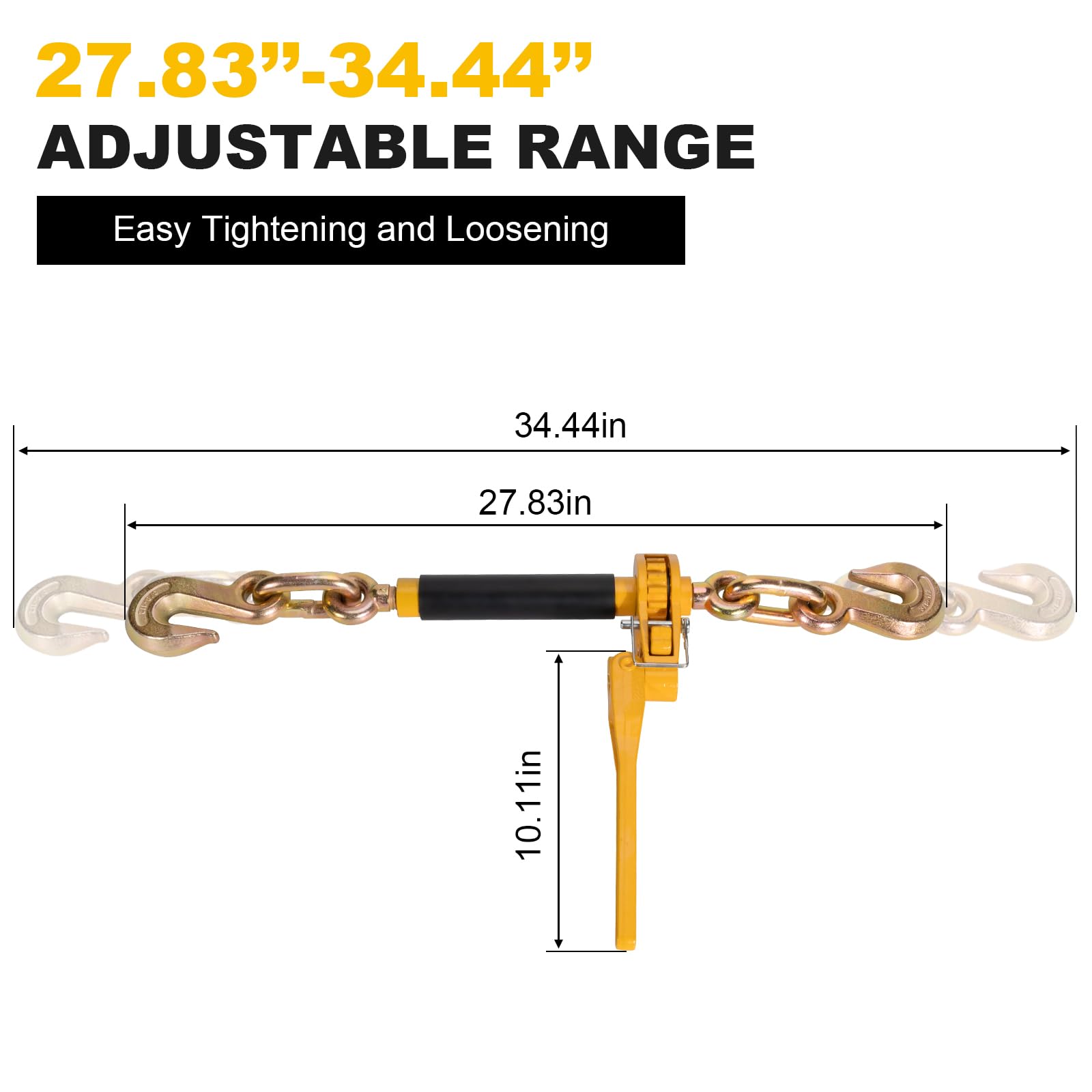 Folding Ratchet Load Binders - Heavy Duty Trailer Tie-Downs -3