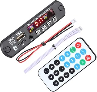 Placa decodificadora Bewinner Bluetooth WMA TFM01BT + U-DX Bluetooth 5.0 4 cores de tela FM Ape Módulo de decodificação FLAC com suporte para AUX, FM, USB, TF, suporte para MP3 / WMA / WAV / FLAC / Ape