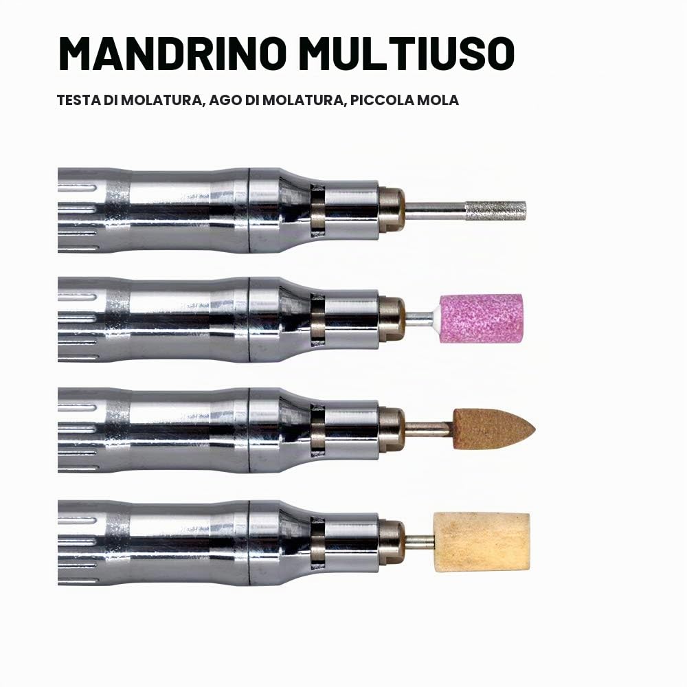 Oudtinx Micro smerigliatrice pneumatica, stile matita | 65.000 giri/min | capacità 3 mm
