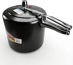 Panela de Pressão 10 Litros, Alumínio, Alça Ergonômica, Disponível em Preto e Prata (Preto)