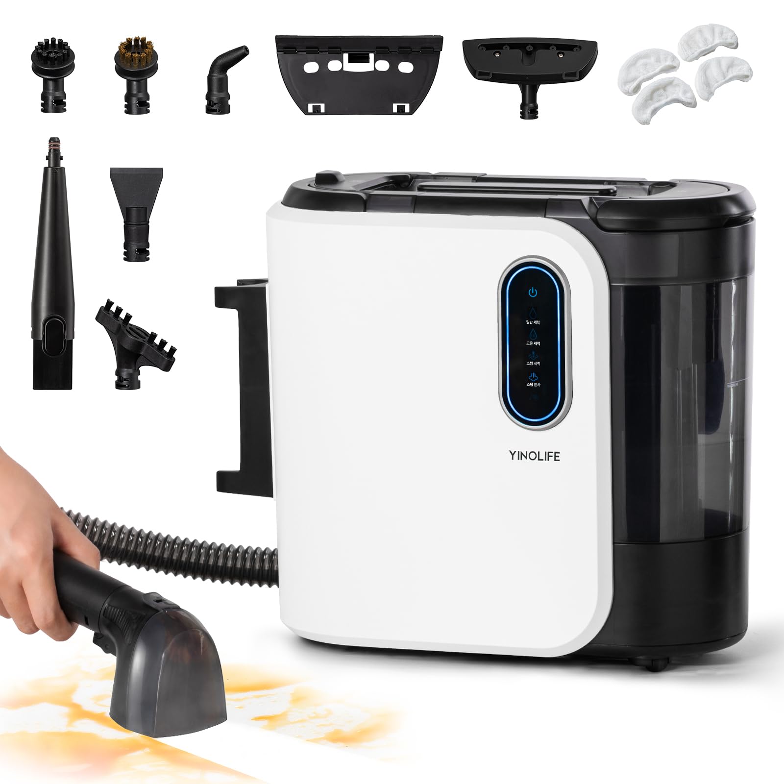 新品未開封 YINOLIFE カーペットクリーナー 高温スチーム 音声ガイド付 Amazon | 【100℃高温蒸気&音声ガイド】YINOLIFE カーペットクリーナー