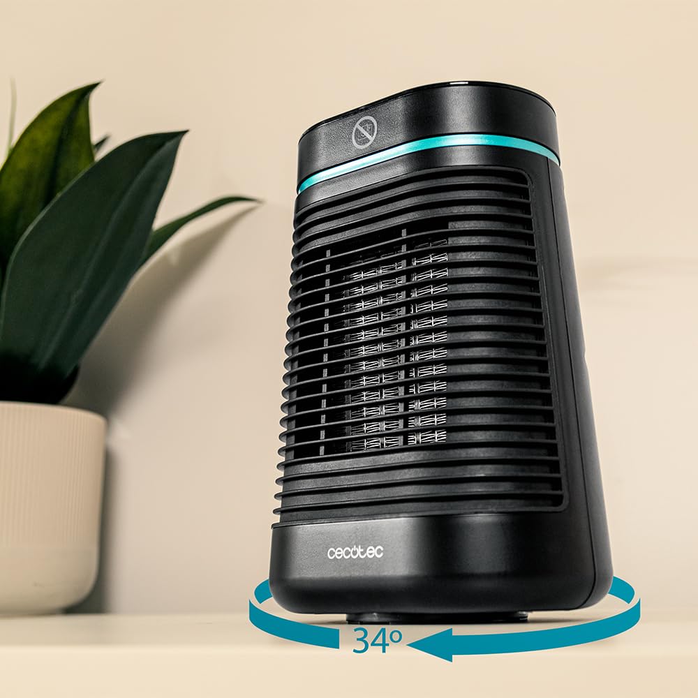 Cecotec Ceramiczny grzejnik stołowy ReadyWarm 1550 Max Ceramic Rotate Smart. 1500 W, oscylacja, cyfrowy wyświetlacz, regulowany termostat i 3 tryby pracy