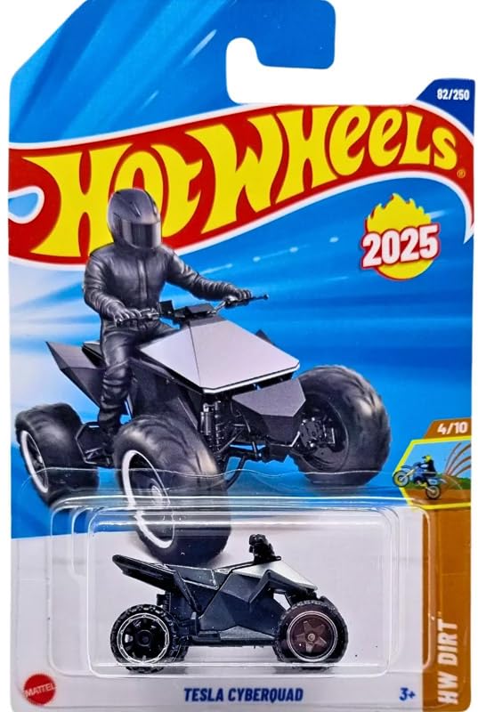 Image of Hot Wheels Tesla Cyberquad HW Dirt Ages 3 and Up 82 /250 (Black)
