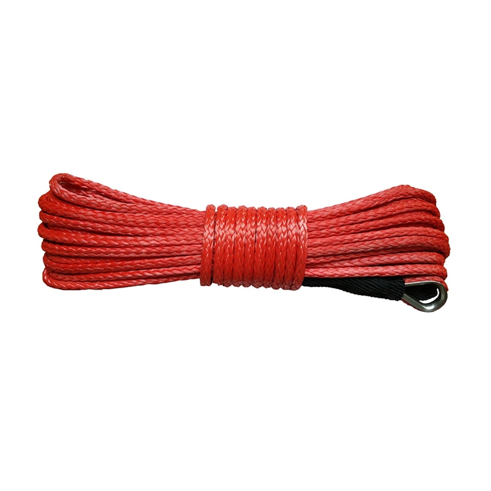 Mthckxjbsuz Rosso Winch Rope, Synthetic Winch Line Cable Rope 6Mm X 15M Pulling Uhmwpe 12 Strand Recovery(Rosso)