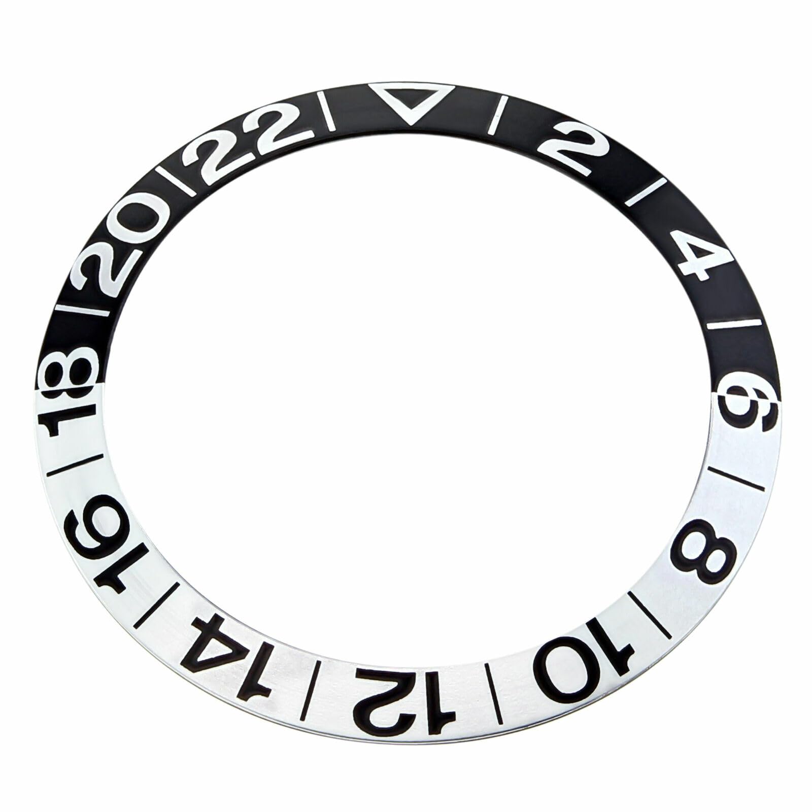 Ewatchparts Bezel Insert Compatible With Omega GMT Seamaster 50Th Anniversary 2234.50 2354.50 Black/Silver