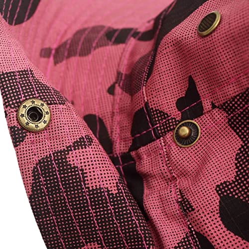 Magracy Herren-Sonnenhut, Tarnmuster, LSF 50+, breite Krempe, UV-Schutz, Safari-Hut, Unisex, rose, Einheitsgröße