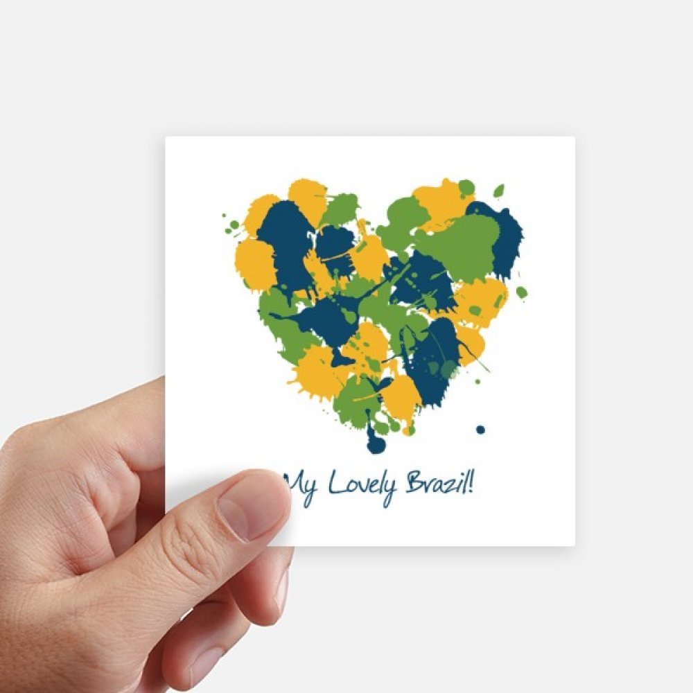 Autocollant de qualité Mon Beau Brésil en cœur décoration murale multicolore 10CM