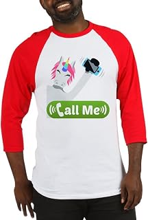 CafePress Emoji Unicorn Call Me Baseball Tee Baseball Shirt