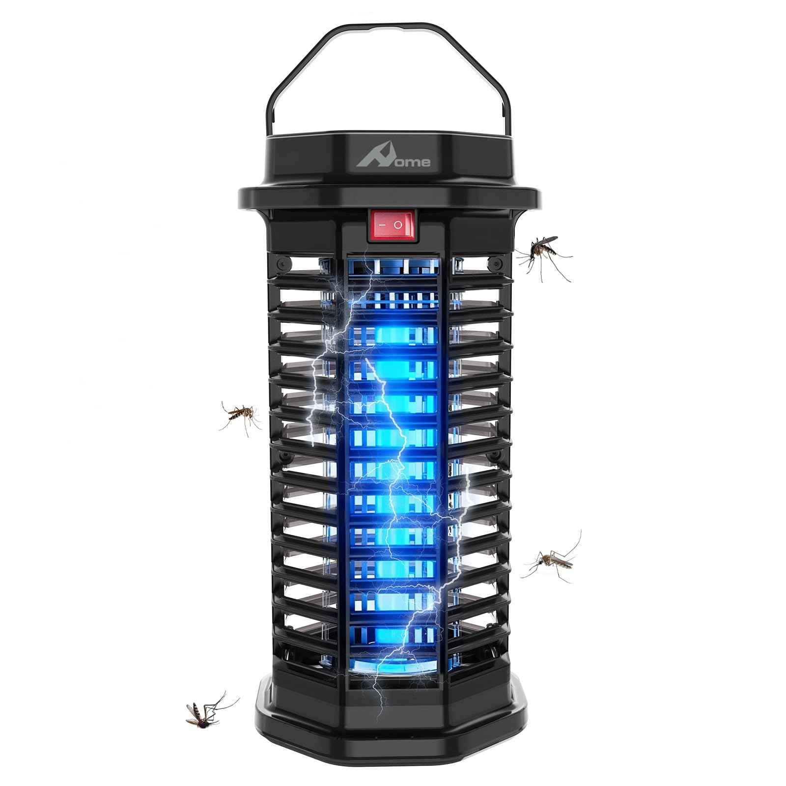 Mata Mosquitos Eléctrico, Lámpara Antimosquitos para Uso en Interiores y Exteriores, Antimosquitos Eléctrico UV 365-395 NM, IPX4 Impermeable, 4200 V, Bandeja Extraíble