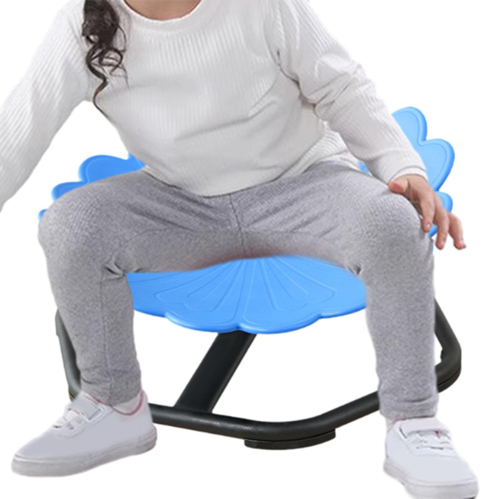 Kids Swivel Chair, Sensory Toy Rotating Chair Seat for Boys Girls Improve Balance, Blue