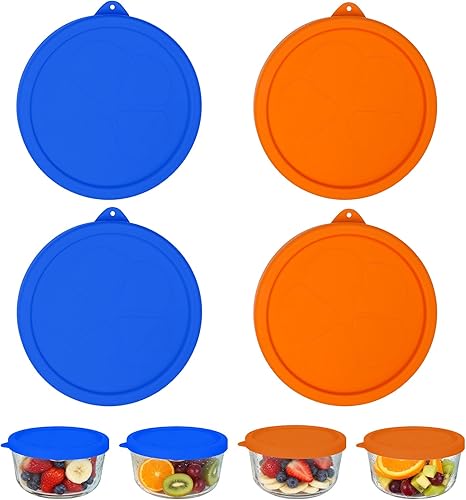 Miniatura 9 de Tapas de silicona de repuesto para Pyrex, recipientes de vidrio de 4 tazas Anchor Hocking, tapas herméticas de silicona 7201-PC/ZLID1905-AH para 4