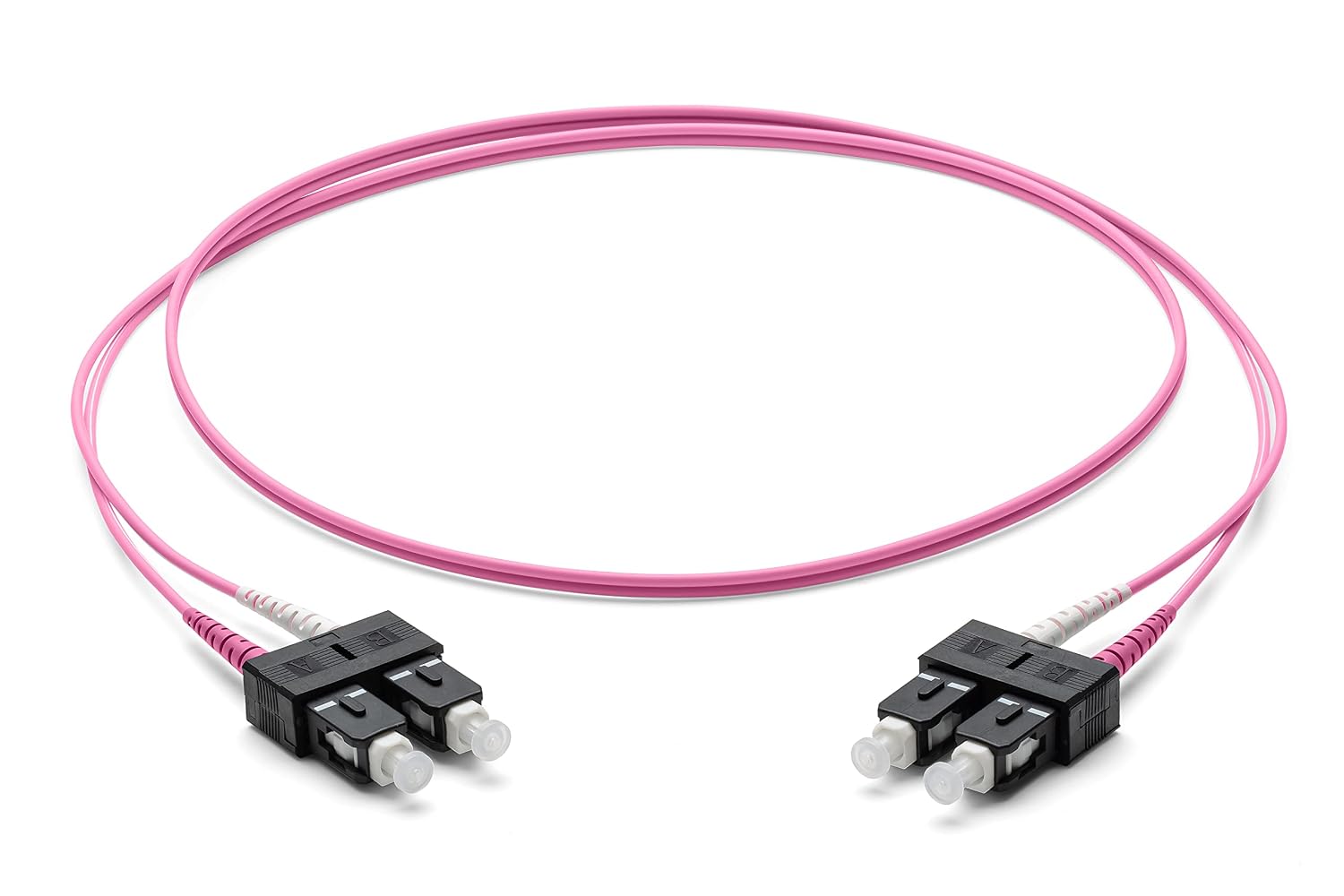 Патч-кабель Corning из стекловолокна, 2 шт. 2,0 мм - многомодовый дуплексный: SC PC Duplex к SC PC Duplex, 1 м (фиолетовый) - OM4