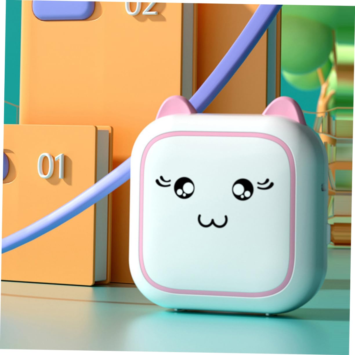 NUOBESTY 1 Set Mini Stampante Termica Portatile Stampante Foto e Etichette per Casa e Scuola per Studenti e Ufficio Funzioni Versatili e Ridotti