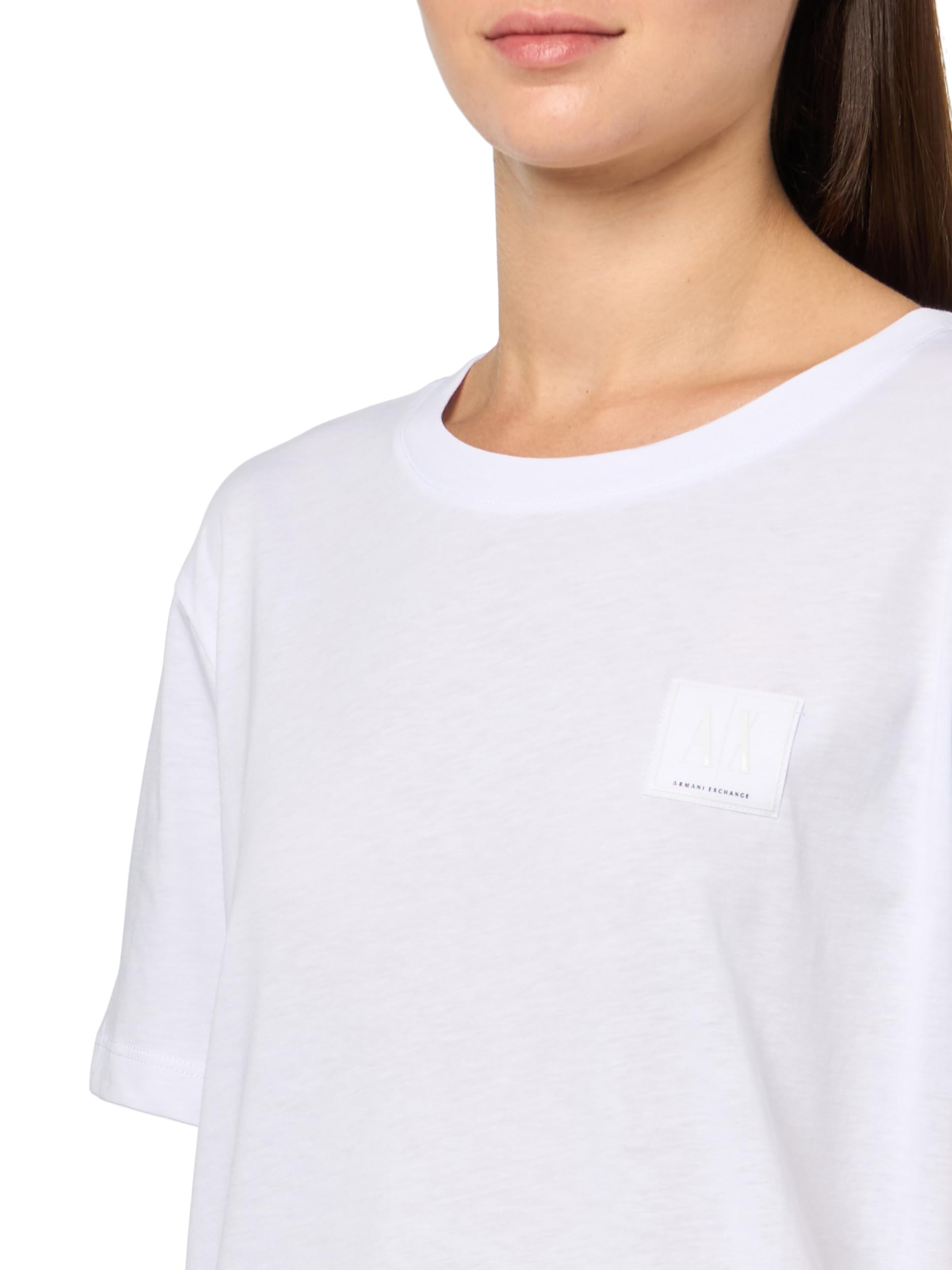 Armani Exchange Icon Project, Tonal Logo Patch T-Shirt Donna