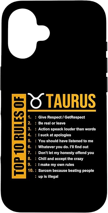 Rules Of Taurus Zodiac Birthday Horoscope Astrological Case for iPhone 16