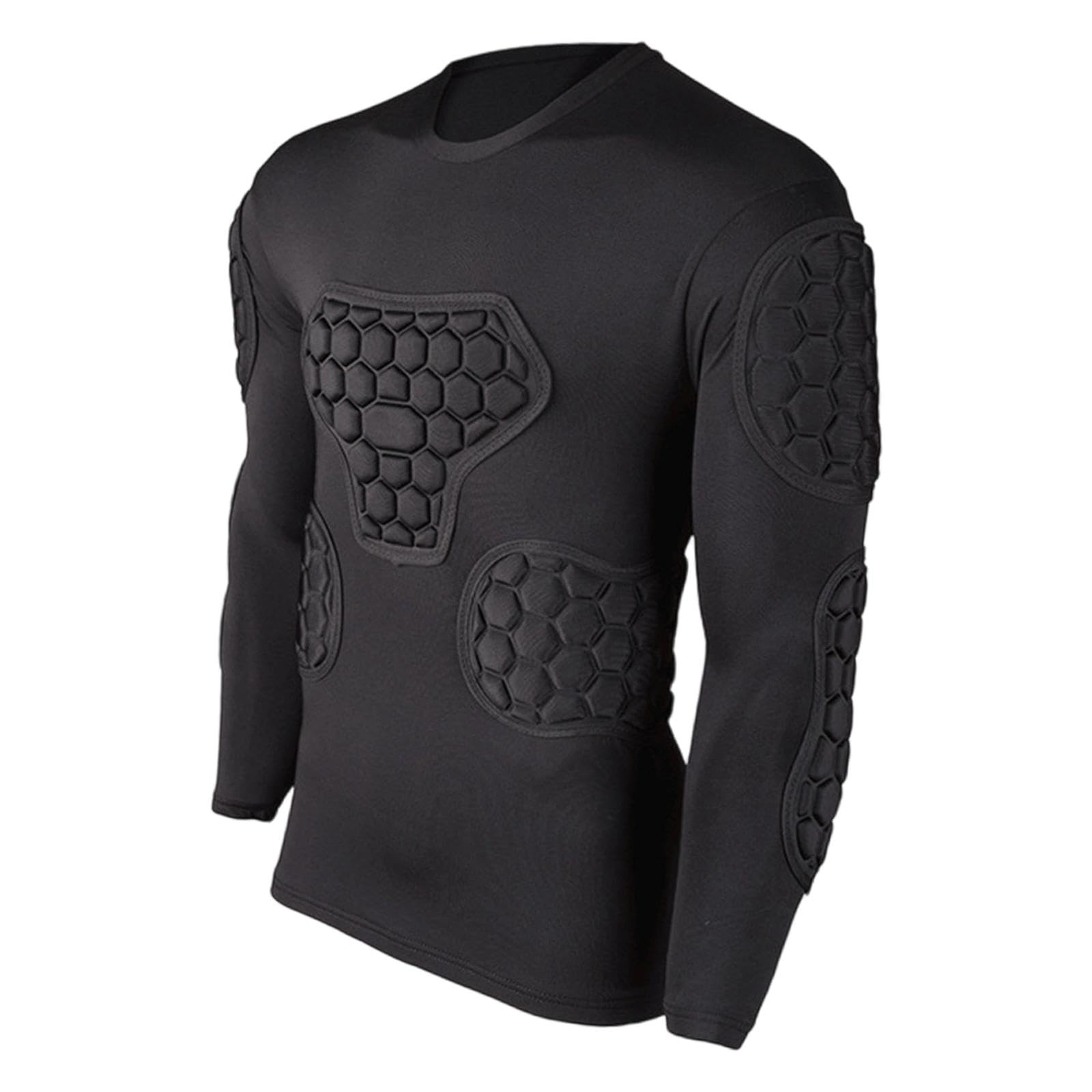 Maglia a Compressione Imbottita da Uomo, Protezione Costale Antiurto, Calcio, Rugby, Abbigliamento Sportivo,