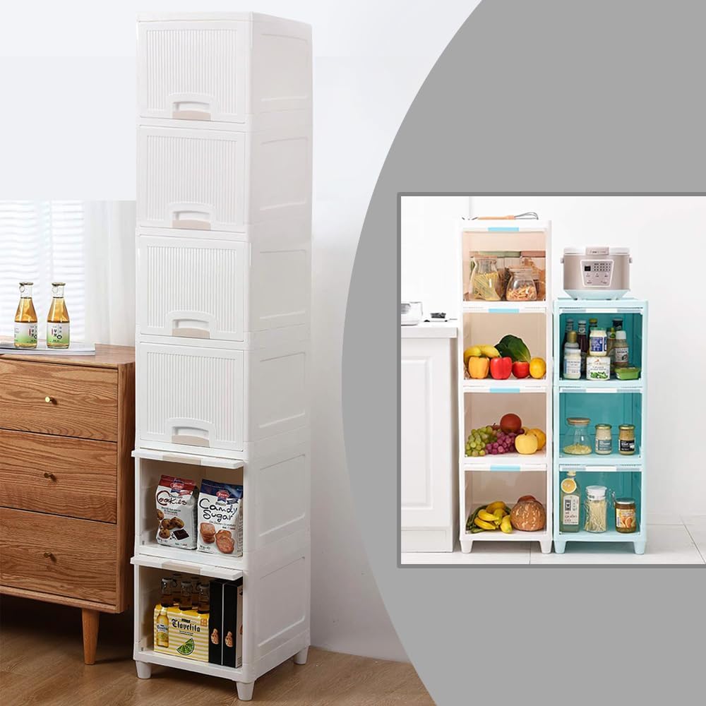 Claiez 6 Units Foldable Plastic Cabinet For Storage Wardrobe For Clothes Plastic Cupboard For Clothes,Plastic Cloth Rack For Storage Clothes Storage Cabinet Plastic Modular Drawer Storage Box,Skin (B0D3R9TV1B) Amazon Price History, Amazon Price Tracker
