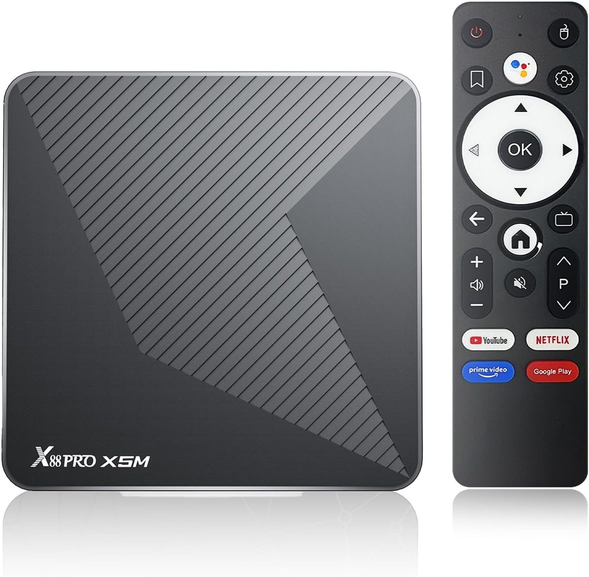 Android TV Box 14.0, 2025 S905X5M Android Box 4GB RAM 64GB ROM Support Dual-WiFi 2.4G/5.8G WIFI6 3D 4K HDR10+ BT5.0 with Voice Remote Control