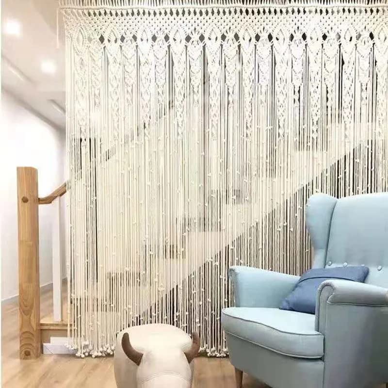 Rideaux muraux en macramé pour séparateur de pièce, occultant, antistatique, ne peluche pas facilement, rideaux tissés à la main pour portes, décoration bohème pour maison, chambre à coucher, salon,
