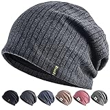[Bafup] ニット帽 メンズ 秋 冬 防寒・保温強化・コットン・静電気防止・ ストレスフリー・肌に優しい 暖かい 帽子 ニットキャップ スポーツ・ランニング・アウトドア・旅行… (#02.濃いグレー)