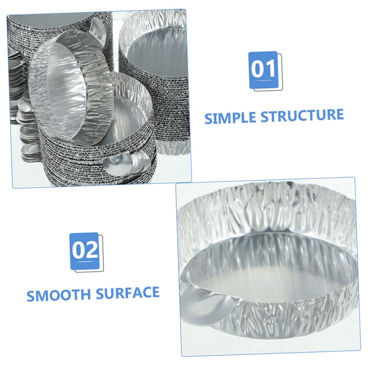 Tofficu 5 Series Platos De Pesaje De Aluminio Desechables Bandejas De Pesaje Con Asa Ingredientes Y Cocina 100 Piezas*5