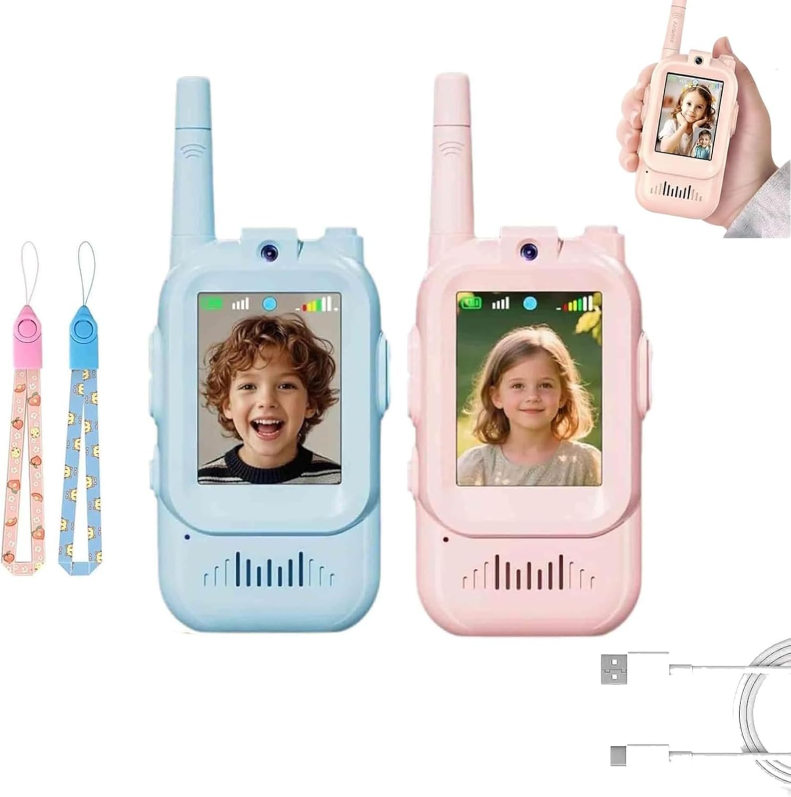 Children's video intercom - long-distance Wi-Fi interactive toy, one-touch call, clear sound, strong signal, suitable for children's social interaction