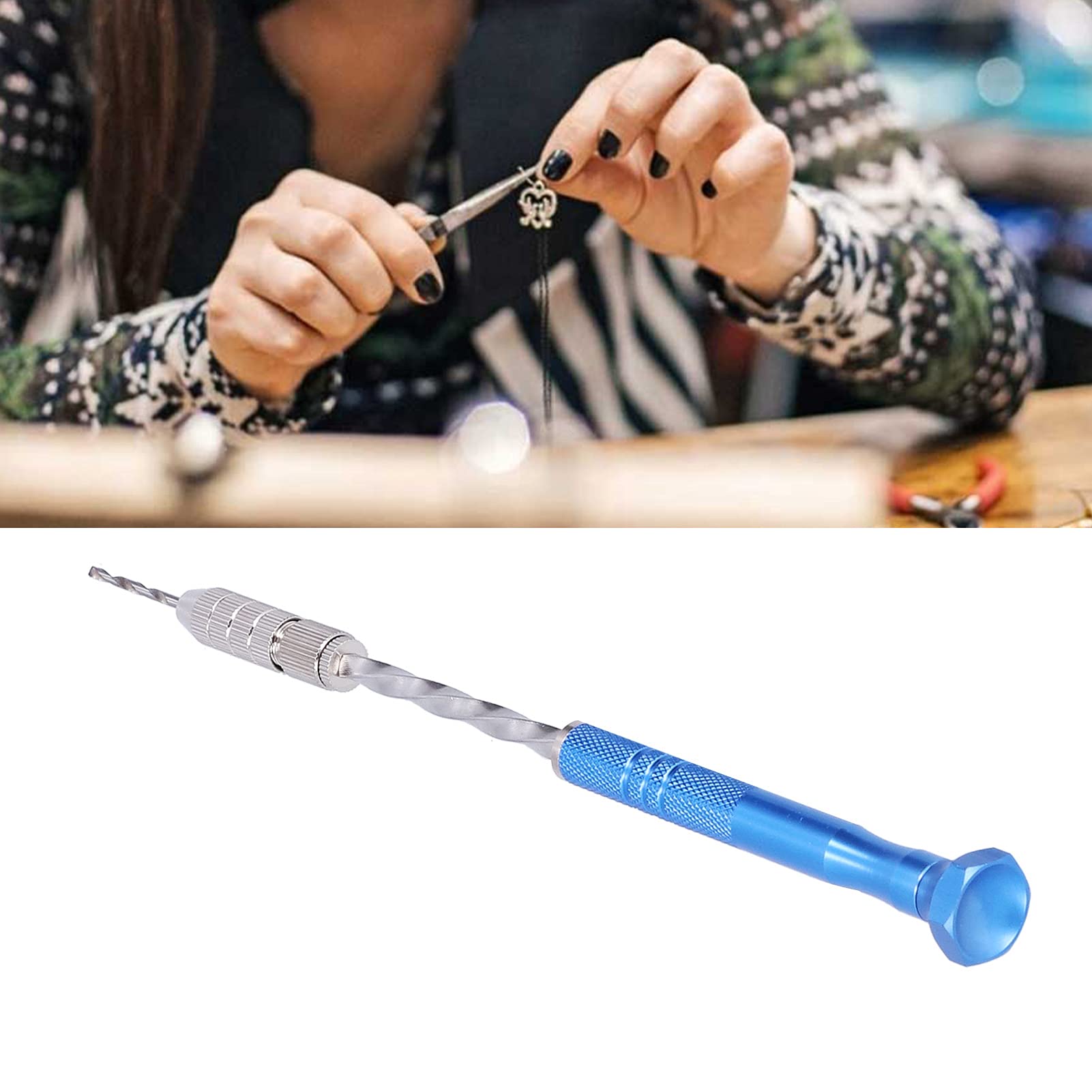 Trapano da Intaglio Manuale Resistente all'Usura 10 Diverse Dimensioni per Assemblaggio Elettronico e Fai da Te