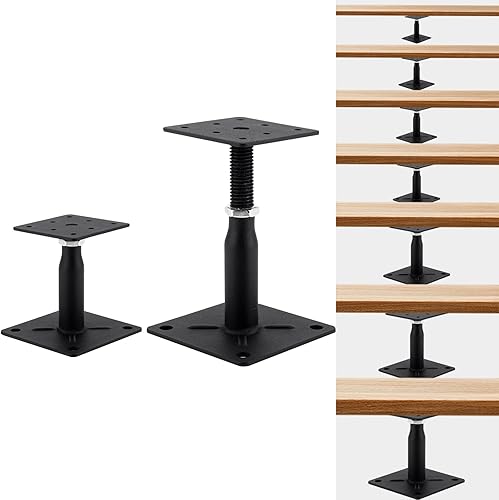 Mini gato de tornillo, gato de soporte ajustable para el piso, poste de vigueta de piso de 4 a 7 pulgadas, negro (8 paquetes)