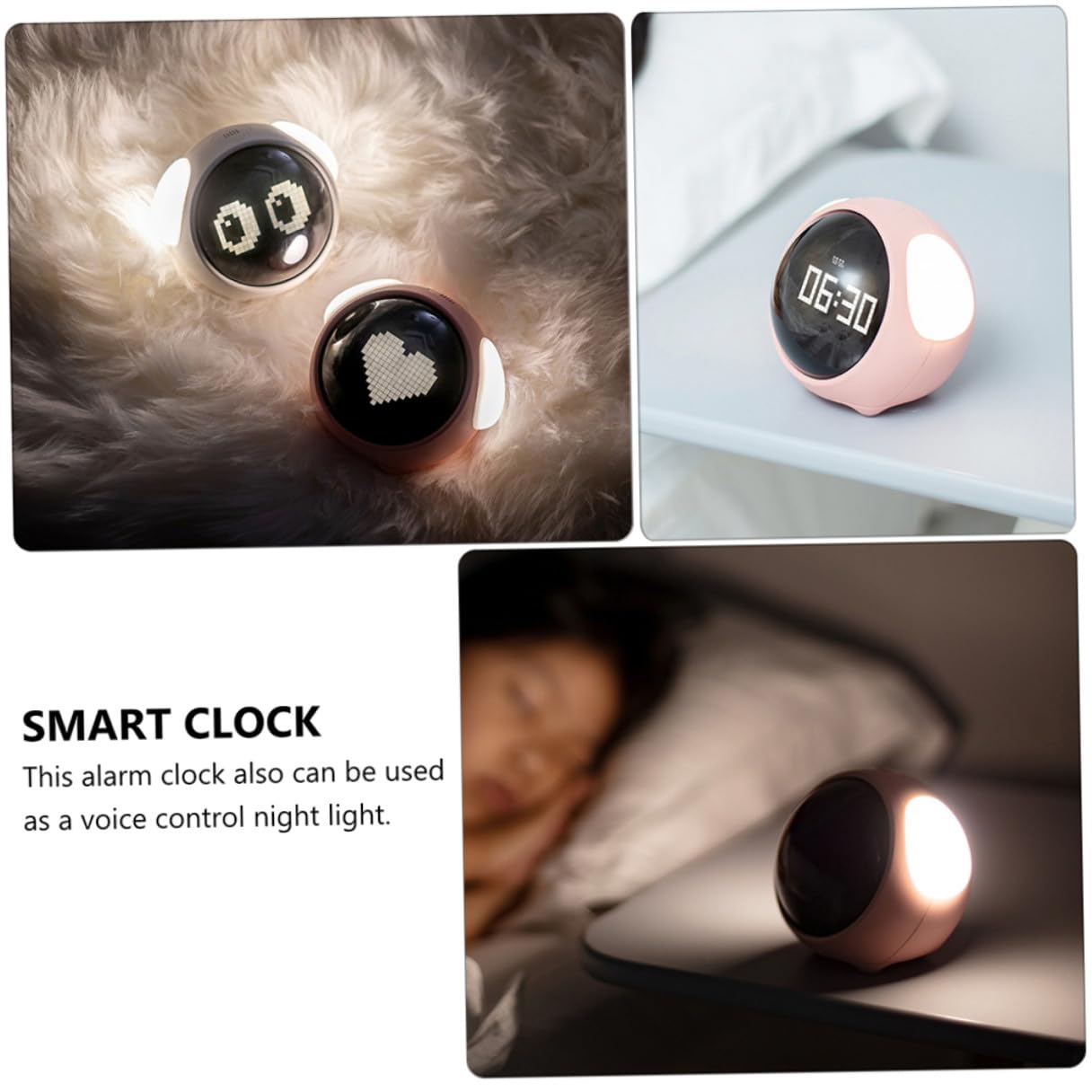 Reloj Despertador Digital LED Expresión Encantadora para Dormitorio Infantil Incluye Reloj Digital y Alarma Luminosa