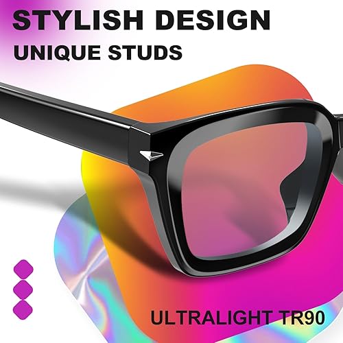 Miniatura 6 de VISOONE Lentes de lectura multifocales progresivos, bisagra de resorte, bloqueo de luz azul, para mujeres y hombres, lectores YALE