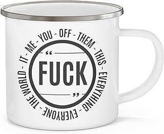 My Entire Vocabulary On One Mug Funny Adult F**k It, Vulgar Adult Gifts - 12 oz Enamel Campfire Mugs, Gifts For Friends And Coworkers